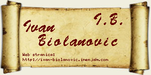 Ivan Biolanović vizit kartica